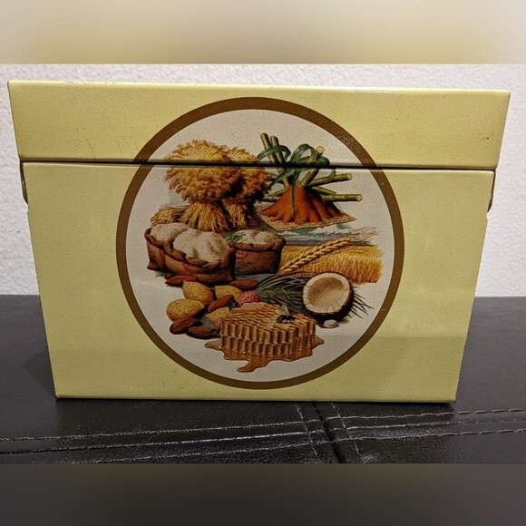 Vintage C.W. Post Cereal Recipe Card Box Tin Metal Advertising Kitchen Decor - Picture 7 of 12